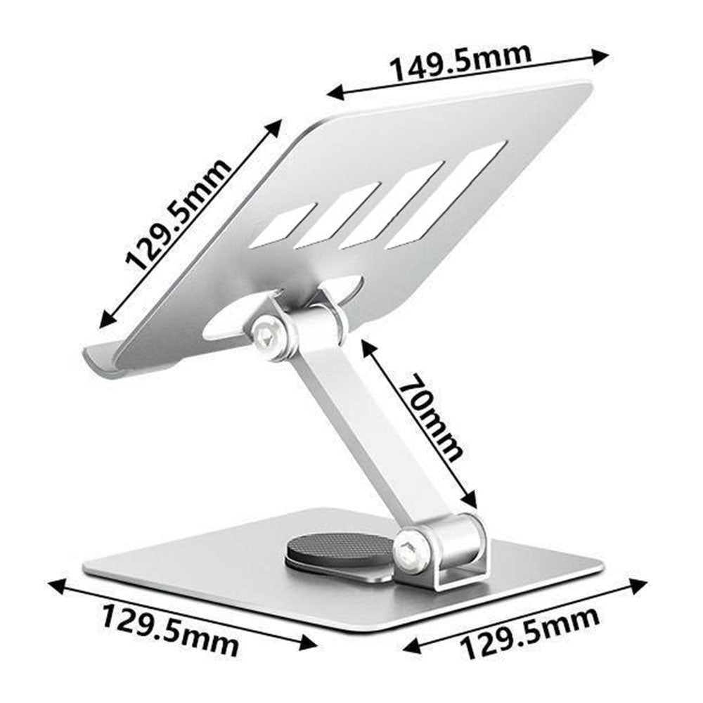 C4 Rotatable Aluminum Alloy Tablet Stand Desktop Folding Mini PC Holder for 6-14 Devices