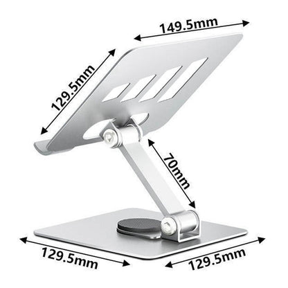 C4 Rotatable Aluminum Alloy Tablet Stand Desktop Folding Mini PC Holder for 6-14 Devices