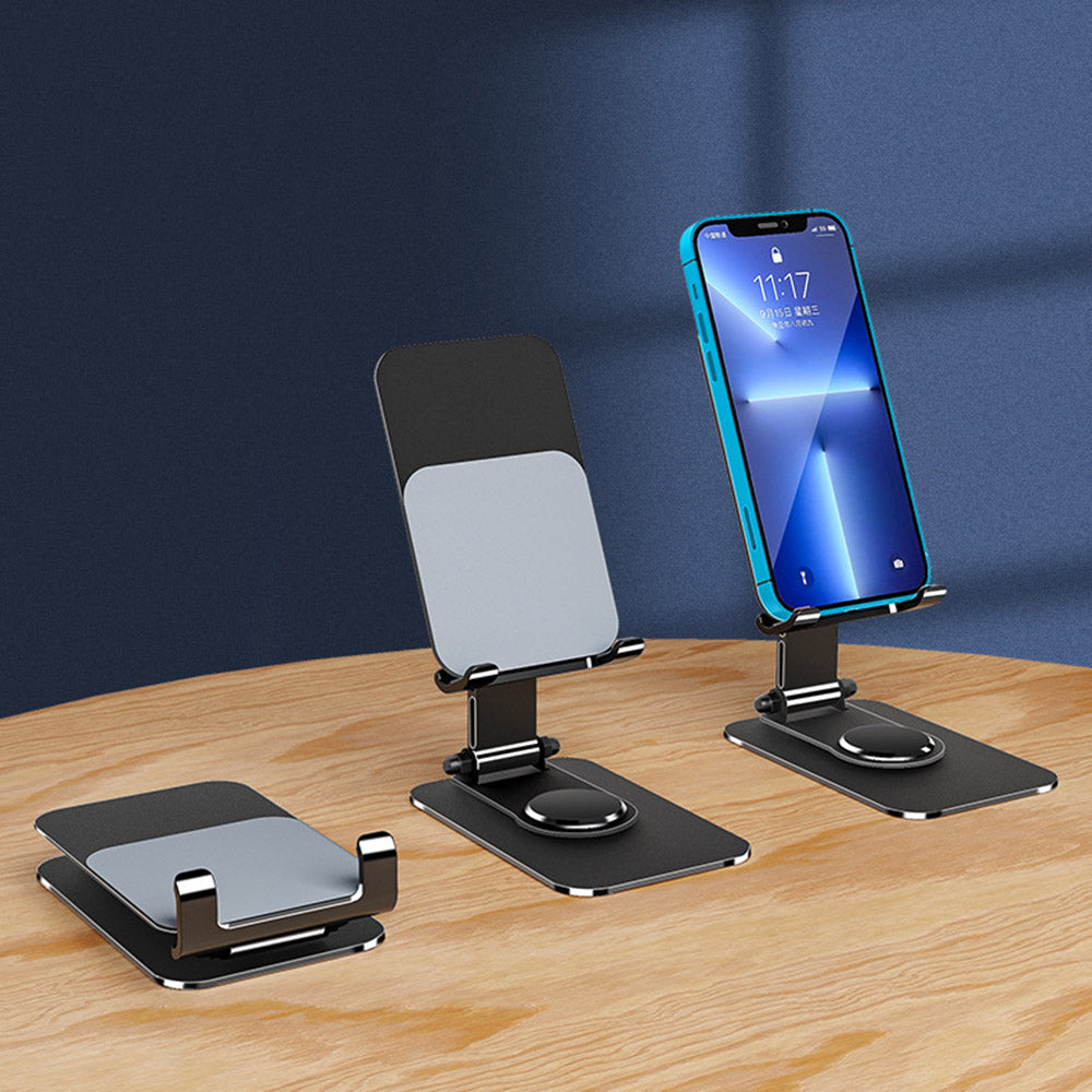Q10 Desktop Folding Phone Stand Aluminum Alloy Ultra-Thin Rotating Cell Phone Holder