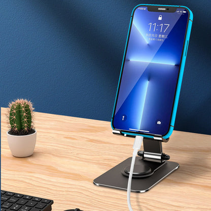 Q10 Desktop Folding Phone Stand Aluminum Alloy Ultra-Thin Rotating Cell Phone Holder