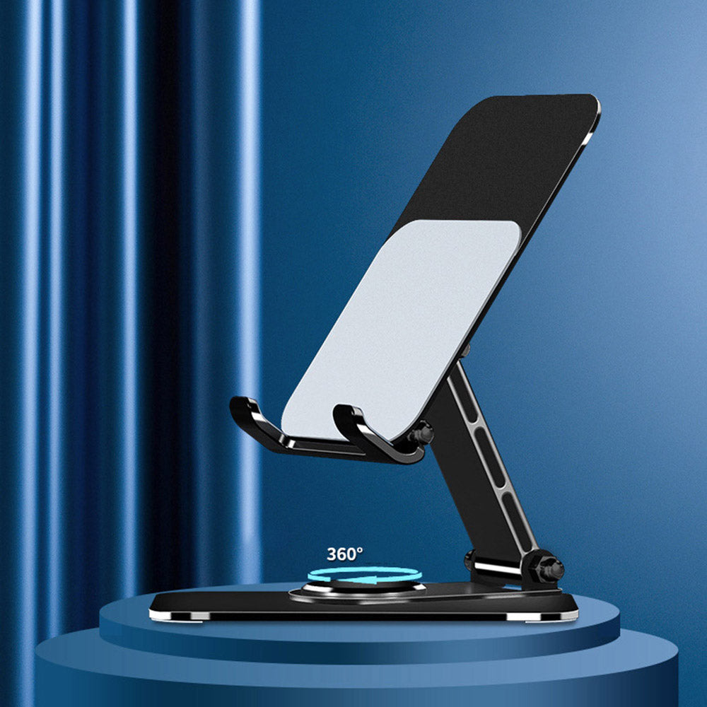 Q10 Desktop Folding Phone Stand Aluminum Alloy Ultra-Thin Rotating Cell Phone Holder