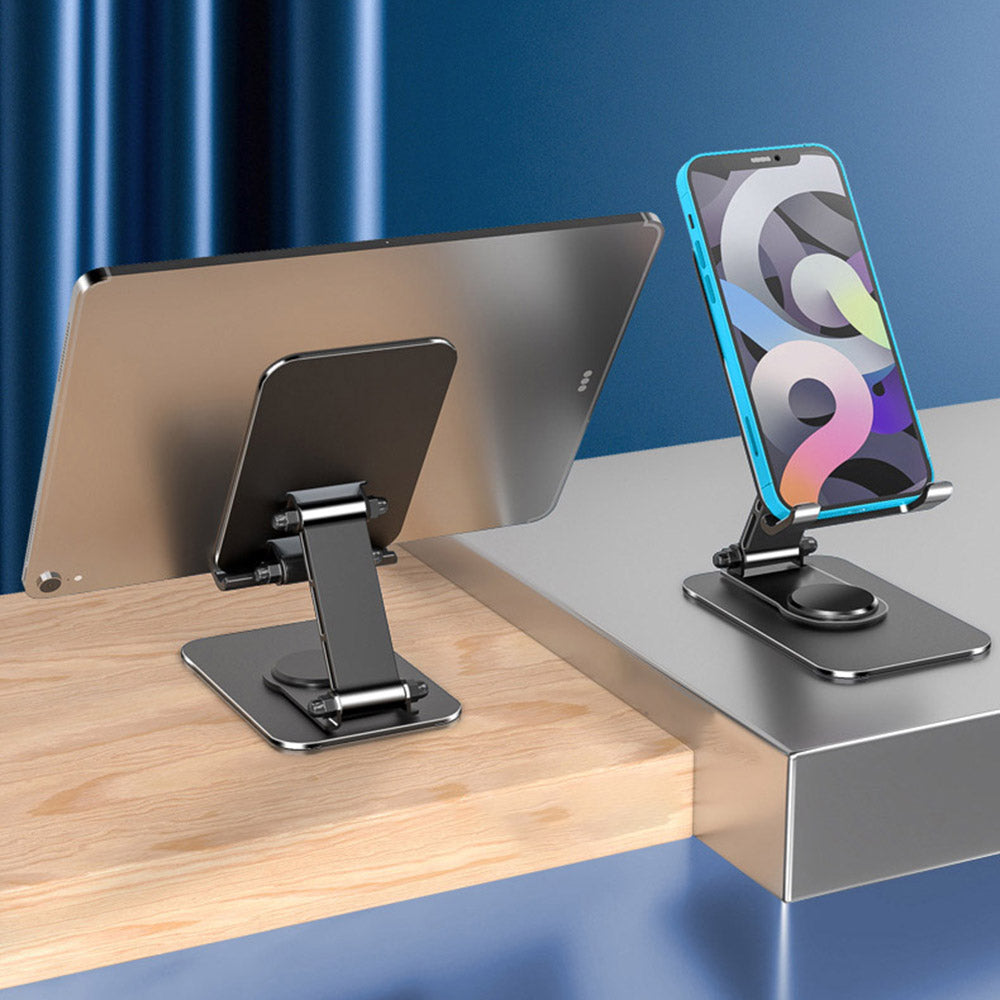 Q10 Desktop Folding Phone Stand Aluminum Alloy Ultra-Thin Rotating Cell Phone Holder