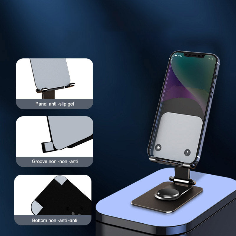 Q10 Desktop Folding Phone Stand Aluminum Alloy Ultra-Thin Rotating Cell Phone Holder