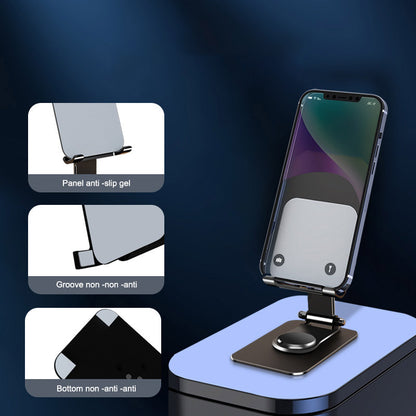 Q10 Desktop Folding Phone Stand Aluminum Alloy Ultra-Thin Rotating Cell Phone Holder