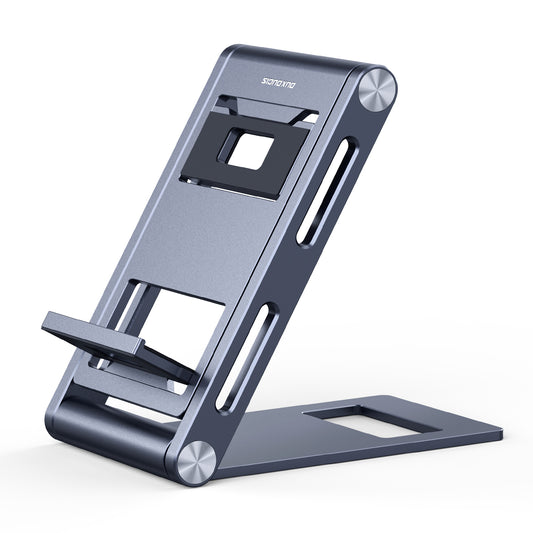DUX DUCIS Rotatable Phone Holder Z-shaped Foldable Aluminum Alloy Desktop Cell Phone Stand
