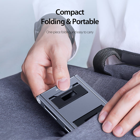 DUX DUCIS Rotatable Phone Holder Z-shaped Foldable Aluminum Alloy Desktop Cell Phone Stand