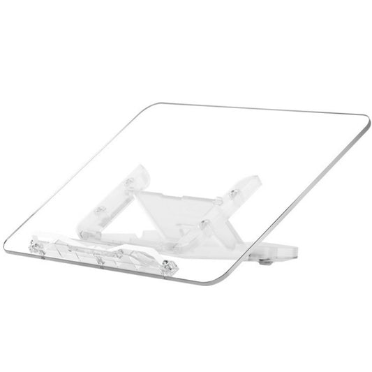 BG-2Y Transparent Acrylic Book Stand Folding Book Holder Portable Desktop Adjustable Reading Stand