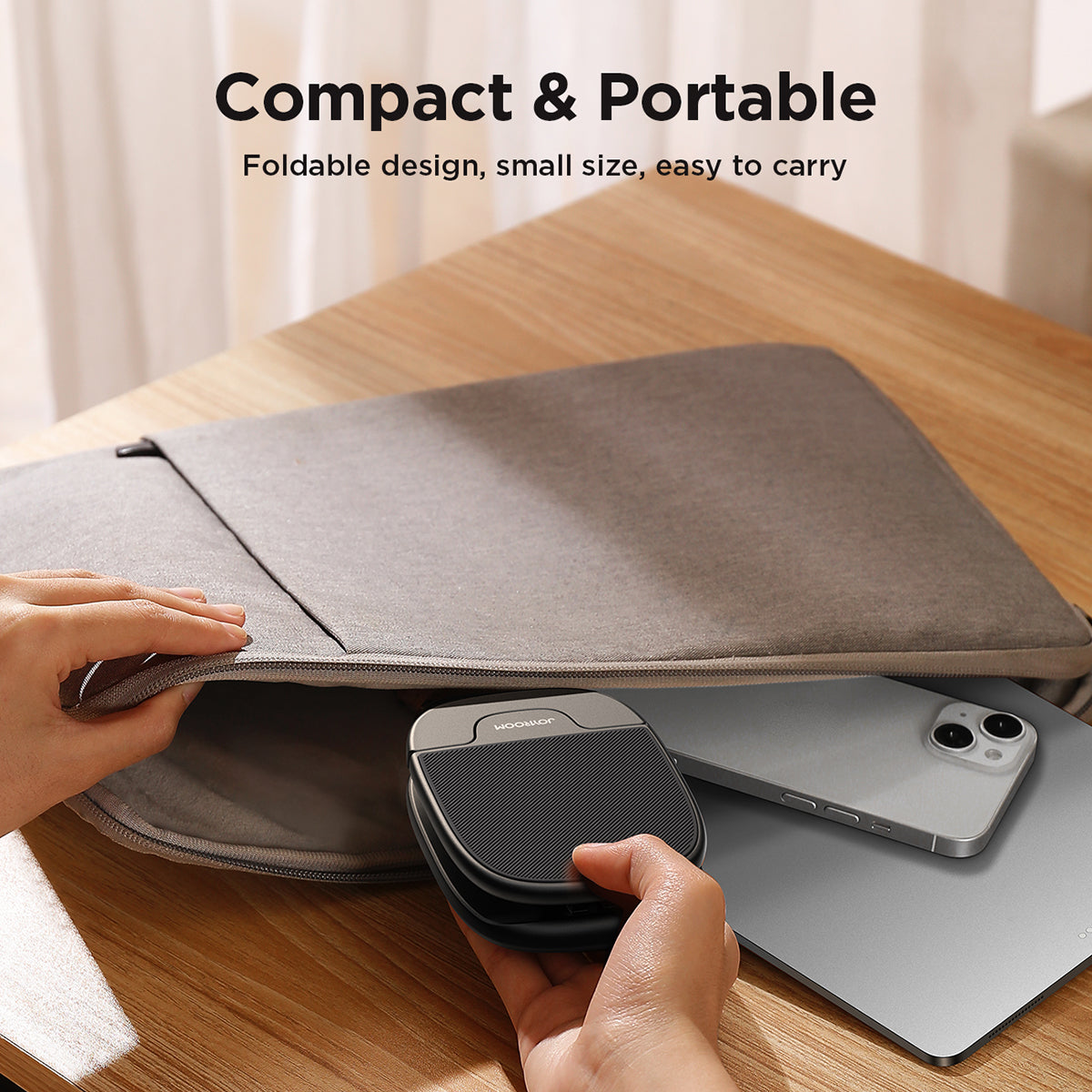 JOYROOM JR-ZS371 Desktop Phone Stand PC+ABS+Aluminum Alloy Adjustable Foldable Tablet Holder