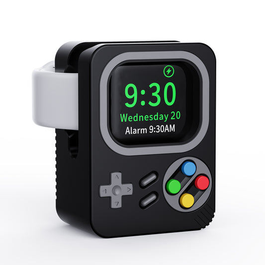 Watch Charger Holder for Apple Watch, Retro Game Console Design Silicone Charging Stand Holder