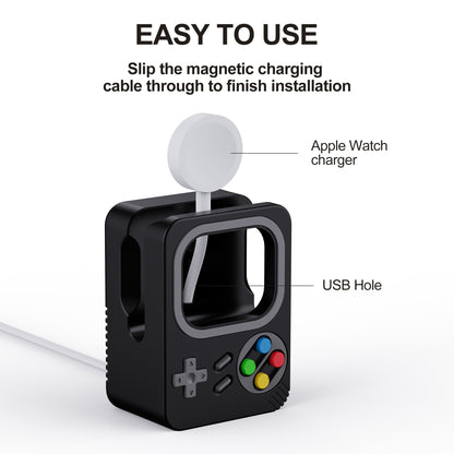 Watch Charger Holder for Apple Watch, Retro Game Console Design Silicone Charging Stand Holder