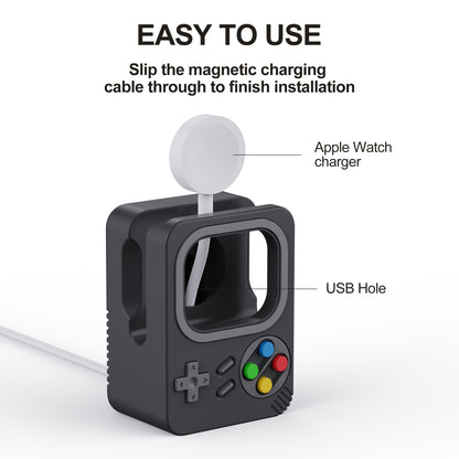 Watch Charger Holder for Apple Watch, Retro Game Console Design Silicone Charging Stand Holder