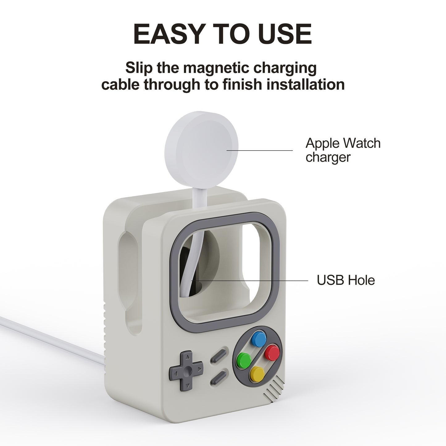 Watch Charger Holder for Apple Watch, Retro Game Console Design Silicone Charging Stand Holder