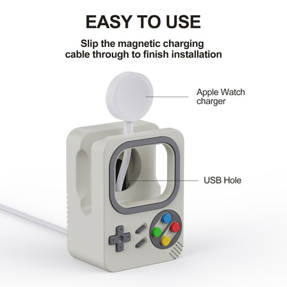 Watch Charger Holder for Apple Watch, Retro Game Console Design Silicone Charging Stand Holder