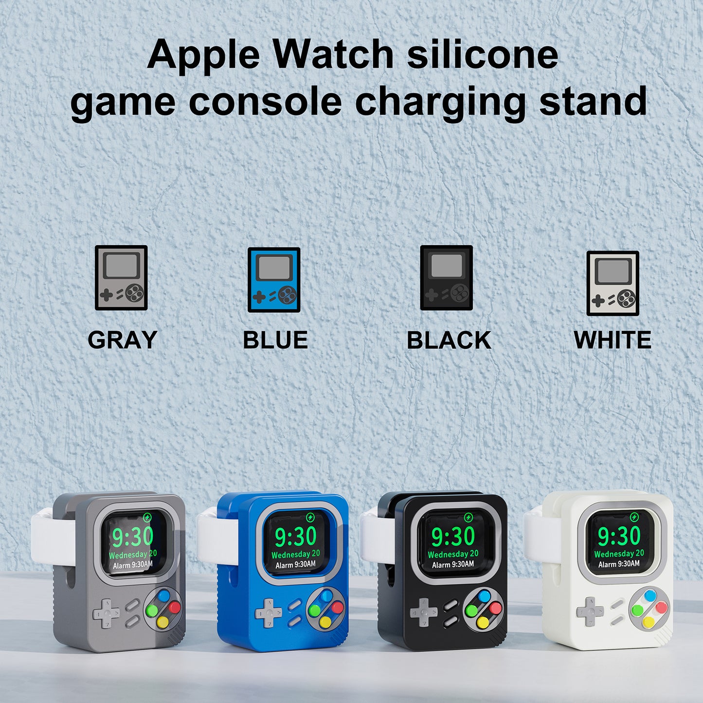Watch Charger Holder for Apple Watch, Retro Game Console Design Silicone Charging Stand Holder