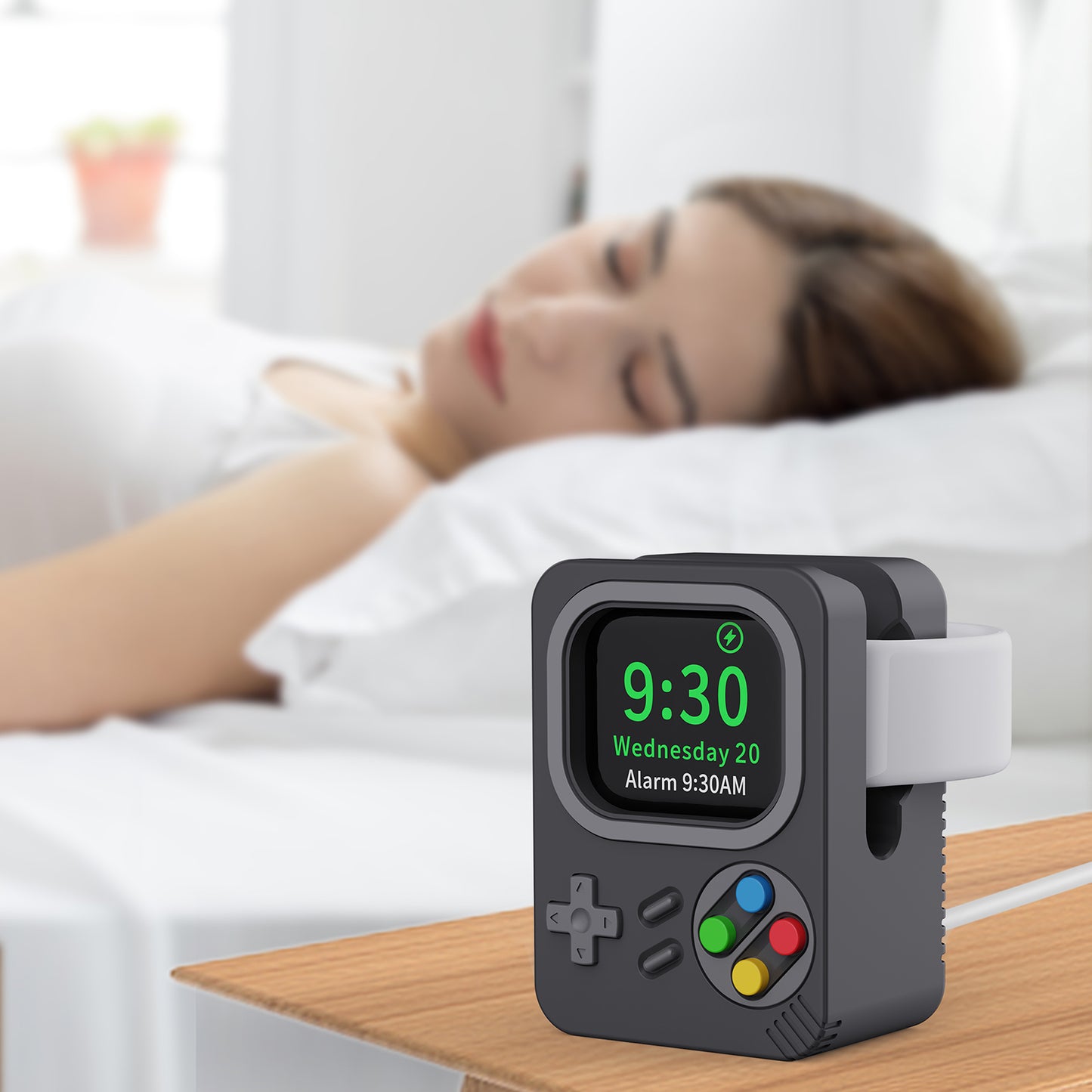 Watch Charger Holder for Apple Watch, Retro Game Console Design Silicone Charging Stand Holder
