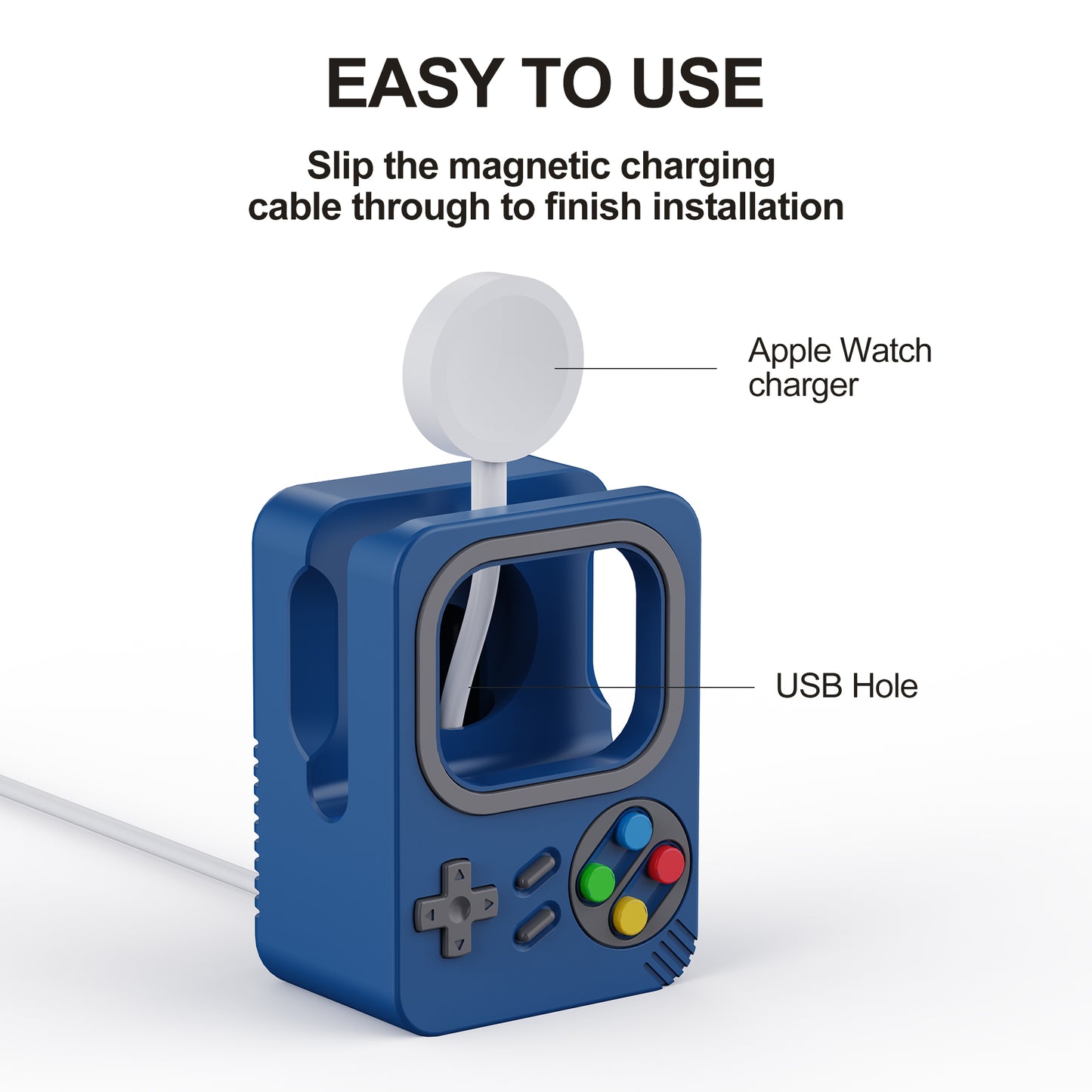 Watch Charger Holder for Apple Watch, Retro Game Console Design Silicone Charging Stand Holder