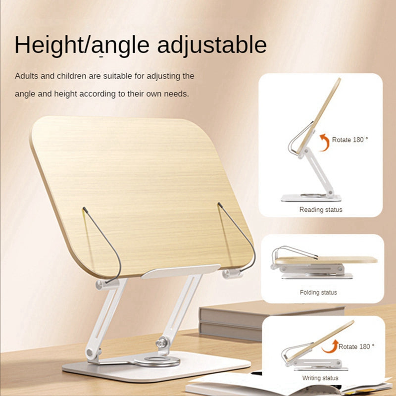 BONERUY R17 Metal Book Reading Stand Foldable Double Rod Support Book Holder for Books Laptop Tablet Textbook