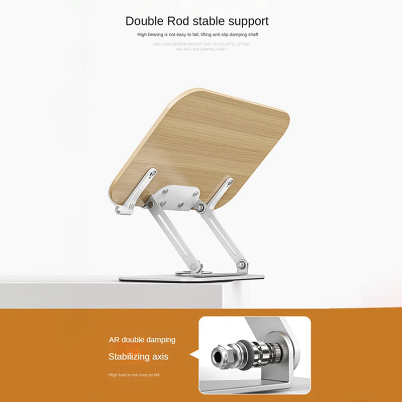 BONERUY R17 Metal Book Reading Stand Foldable Double Rod Support Book Holder for Books Laptop Tablet Textbook