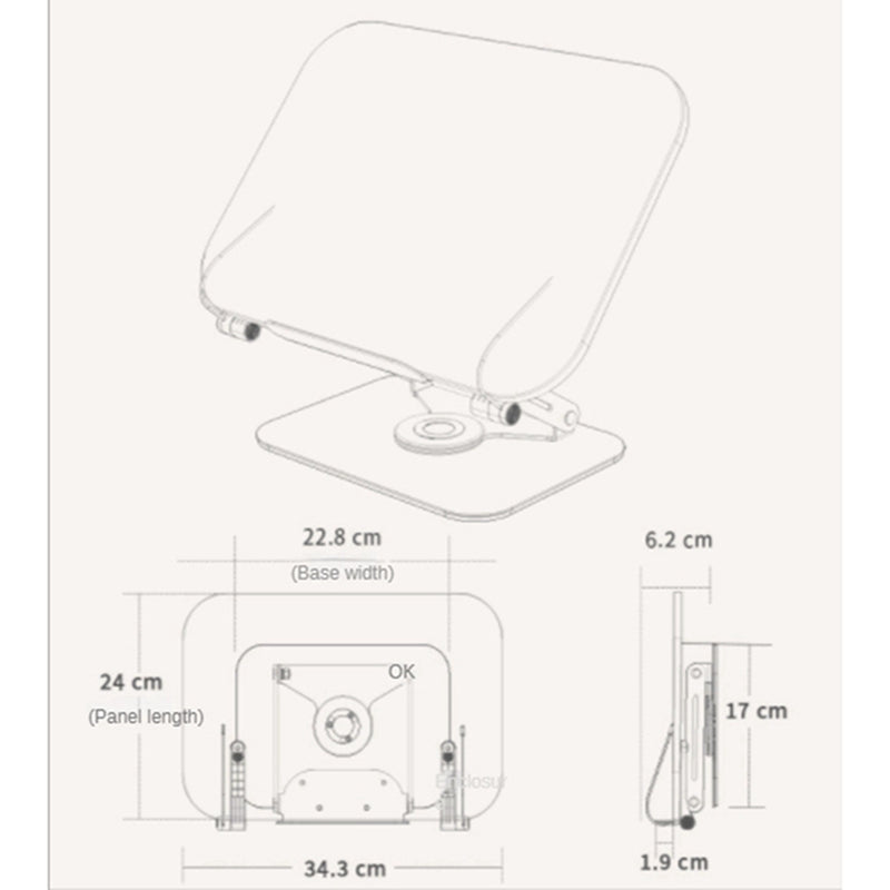 BONERUY R17 Metal Book Reading Stand Foldable Double Rod Support Book Holder for Books Laptop Tablet Textbook