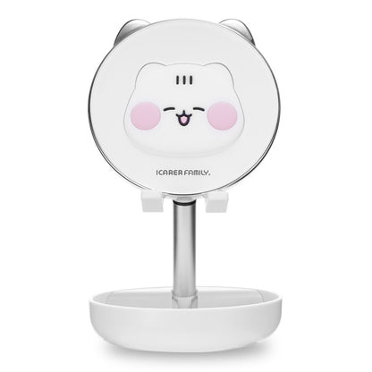 ICARERFAMILY IF-ZMZJ01 Mirror Design Cartoon Desktop Bracket Folding Stand for Phone / Tablet