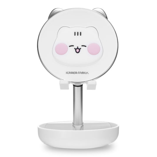 ICARERFAMILY IF-ZMZJ01 Mirror Design Cartoon Desktop Bracket Folding Stand for Phone / Tablet