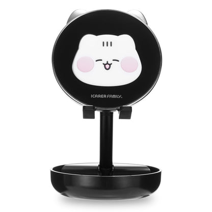 ICARERFAMILY IF-ZMZJ01 Mirror Design Cartoon Desktop Bracket Folding Stand for Phone / Tablet