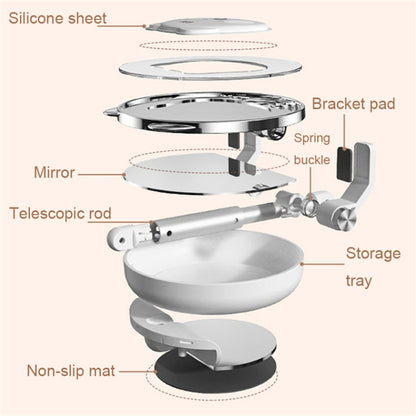 ICARERFAMILY IF-ZMZJ01 Mirror Design Cartoon Desktop Bracket Folding Stand for Phone / Tablet