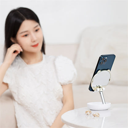 ICARERFAMILY IF-ZMZJ01 Mirror Design Cartoon Desktop Bracket Folding Stand for Phone / Tablet