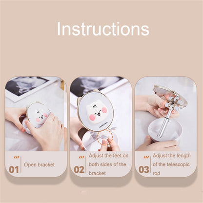 ICARERFAMILY IF-ZMZJ01 Mirror Design Cartoon Desktop Bracket Folding Stand for Phone / Tablet