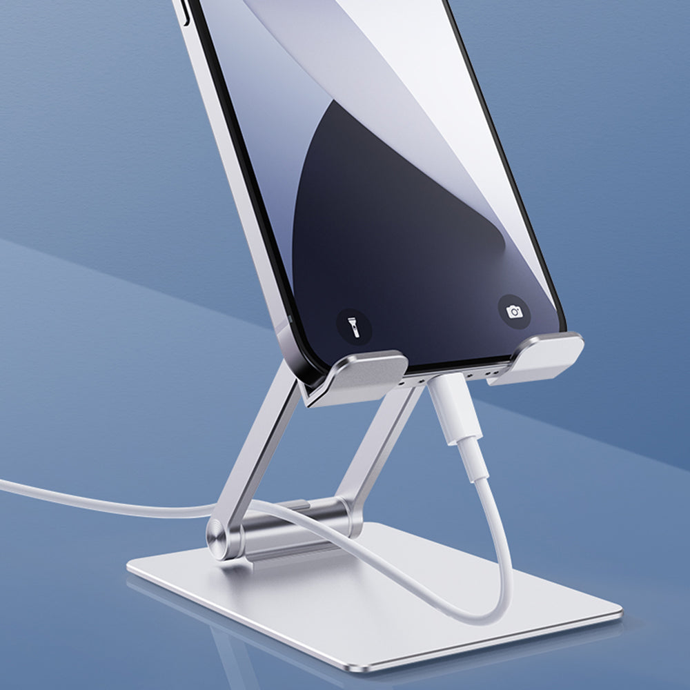 R-JUST SJ33 Foldable Cell Phone Stand Universal 9.7'' Aluminum Alloy Mobile Phone Holder Cradle Dock