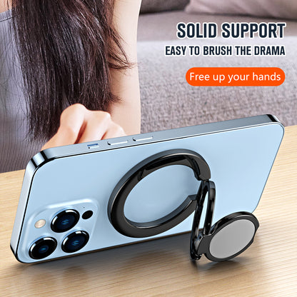 Magnetic Phone Ring Holder Kickstand Magnetic Car Mount Zinc Alloy Adjustable Foldable Phone Stand