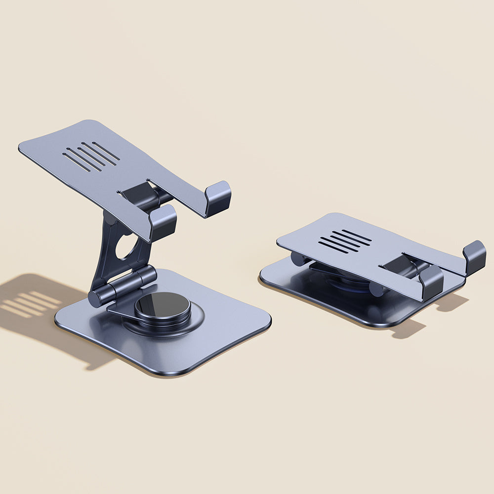 T635 Cell Phone Tablet Holder 360 Degree Rotating Aluminum Alloy Folding Stand Desktop Adjustable Portable Stand