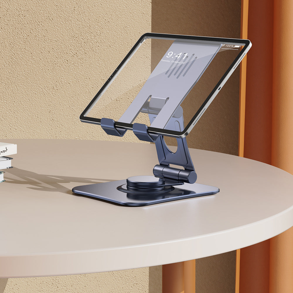 T635 Cell Phone Tablet Holder 360 Degree Rotating Aluminum Alloy Folding Stand Desktop Adjustable Portable Stand