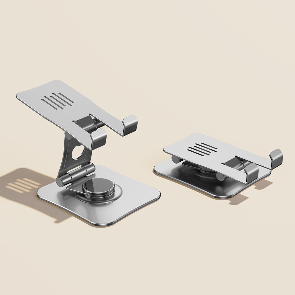 T635 Cell Phone Tablet Holder 360 Degree Rotating Aluminum Alloy Folding Stand Desktop Adjustable Portable Stand