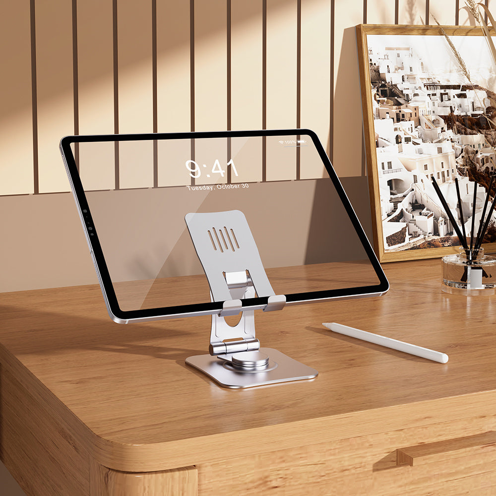 T635 Cell Phone Tablet Holder 360 Degree Rotating Aluminum Alloy Folding Stand Desktop Adjustable Portable Stand