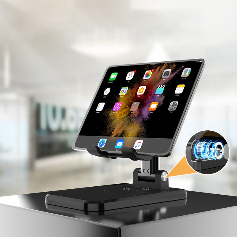 CCT19 Foldable Cell Phone Stand Rotation Height Adjustable Phone Holder ABS+Silicone Desktop Phone Mount
