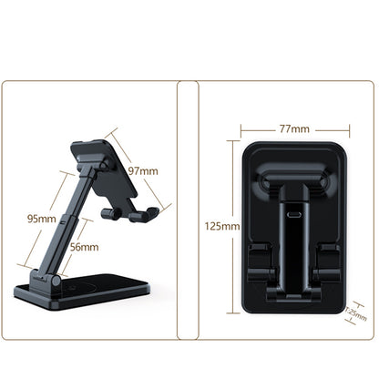 CCT19 Foldable Cell Phone Stand Rotation Height Adjustable Phone Holder ABS+Silicone Desktop Phone Mount