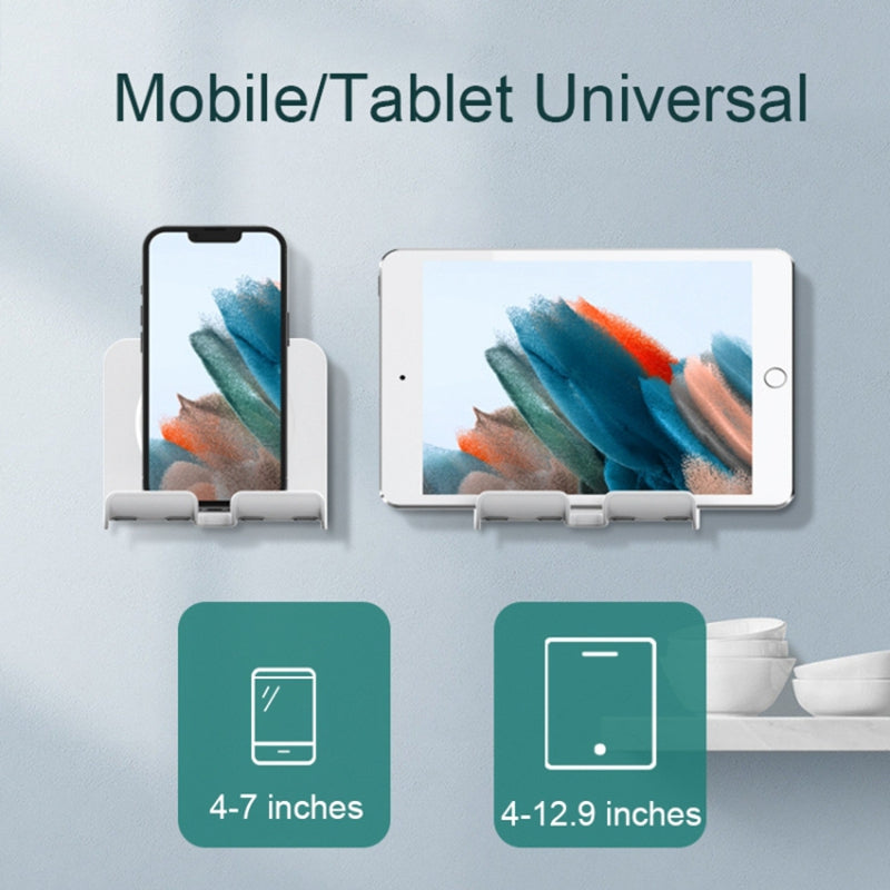 B86 Multi-Functional Rotating Wall-Mount Cell Phone Holder Desktop ABS+Silicone Tablet Stand
