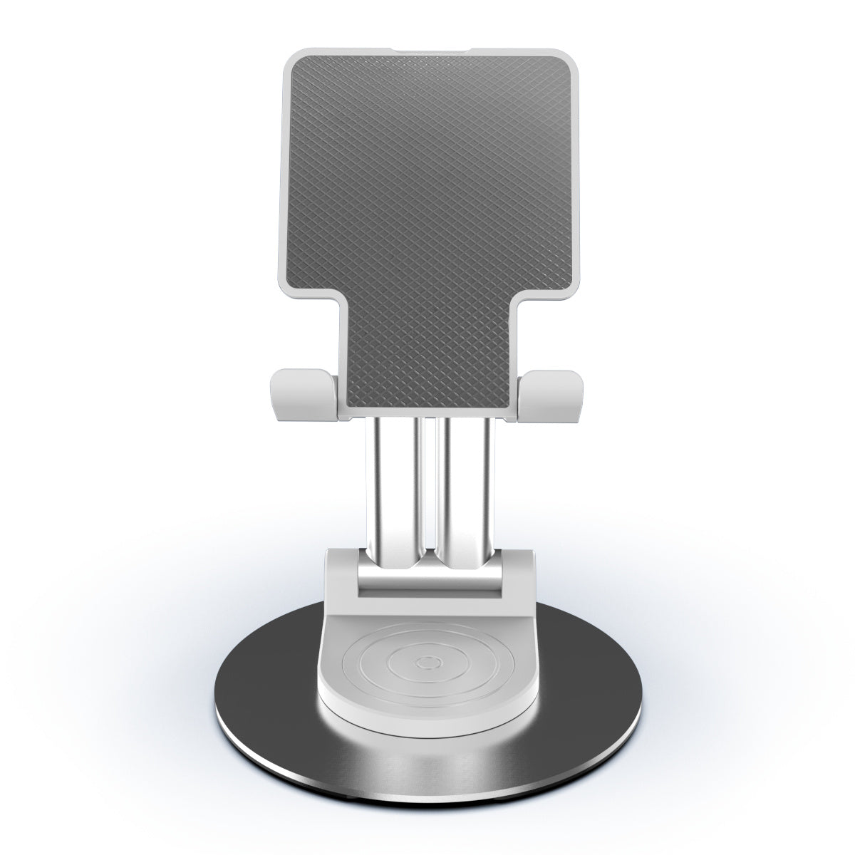 CCT22 Dual Tube Desktop Folding Cell Phone Stand ABS+Silicone Rotating Mobile Phone Holder