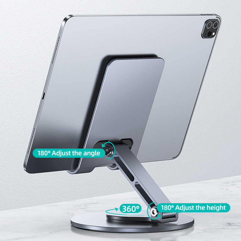 USAMS US-ZJ074 Desktop Foldable Phone Tablet Stand Aluminum Alloy 360-Degree Rotating Phone Holder