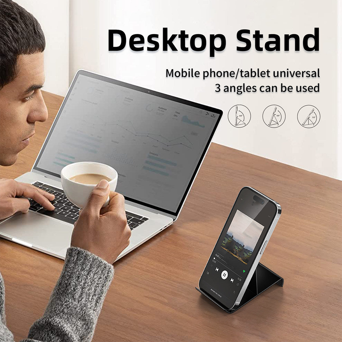 X3 Universal Mobile Phone Stand Desktop 3-Angle Adjustable Tablet Holder for 4-13 inches Devices