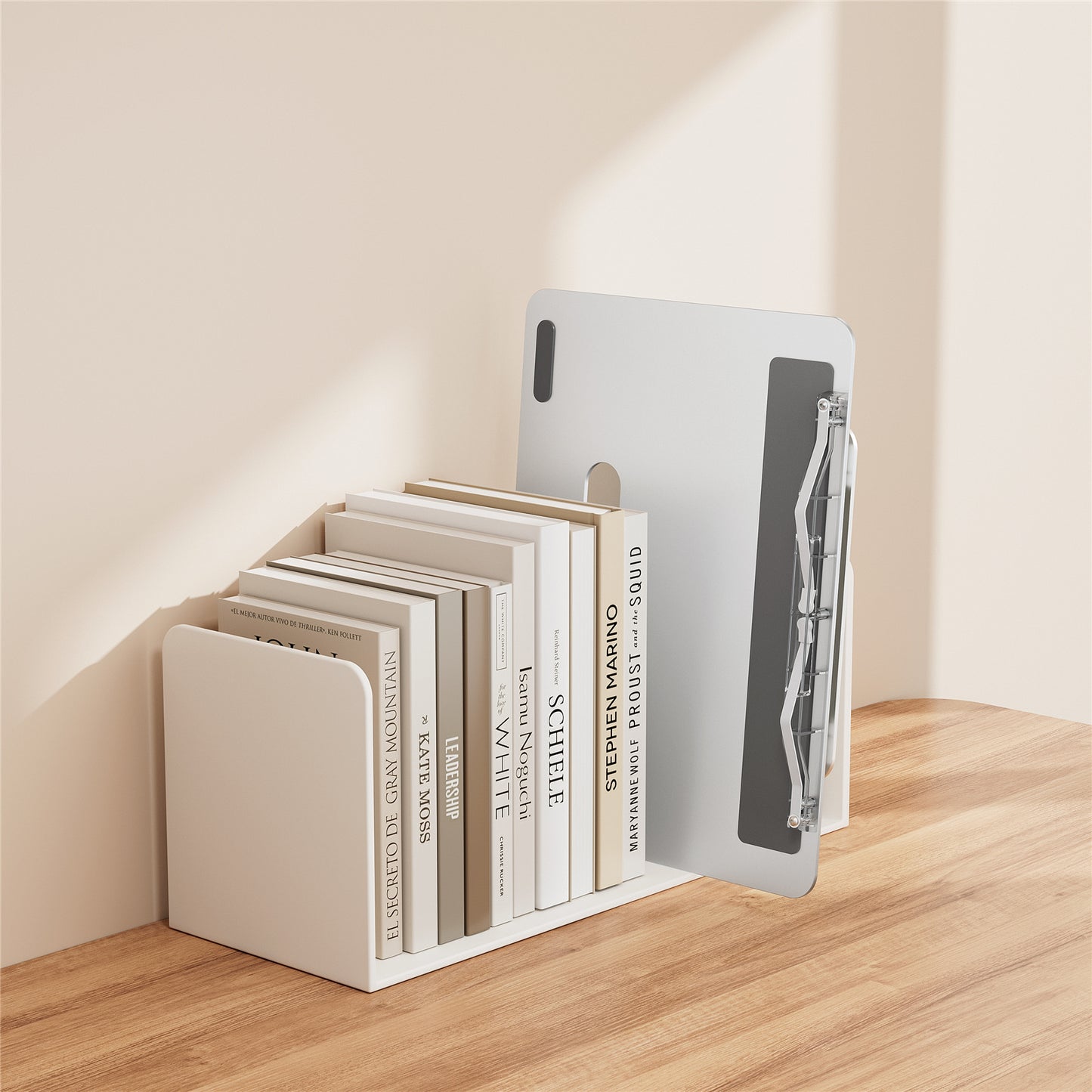 AP-2DB Aluminum Alloy Portable Folding Laptop Stand Adjustable Hollow Heat Dissipation Notebook Holder with Book Clips