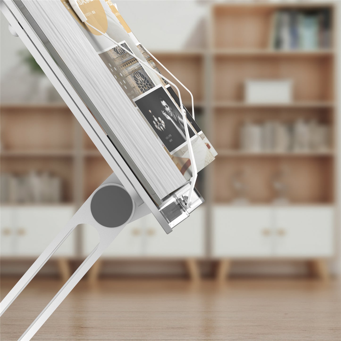 AP-2DB Aluminum Alloy Portable Folding Laptop Stand Adjustable Hollow Heat Dissipation Notebook Holder with Book Clips