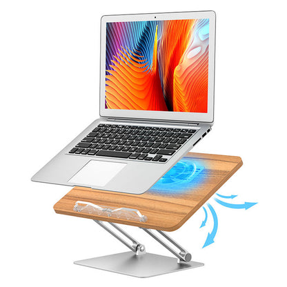 BG-4F Metal+MDF Portable Tablet Stand Height Adjustable Folding Laptop Holder with Cooling Fan, Book Clips