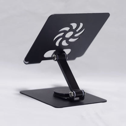 Metal Adjustable Desk Phone Stand Foldable Rotary Tablet Mount Stand for 6-14 inch Phone Tablet