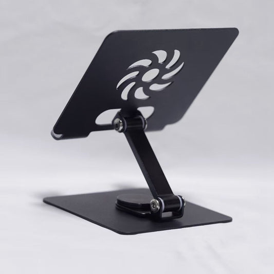 Metal Adjustable Desk Phone Stand Foldable Rotary Tablet Mount Stand for 6-14 inch Phone Tablet