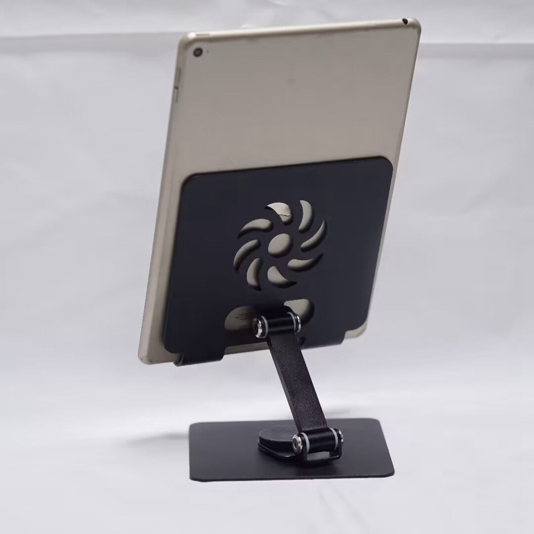 Metal Adjustable Desk Phone Stand Foldable Rotary Tablet Mount Stand for 6-14 inch Phone Tablet