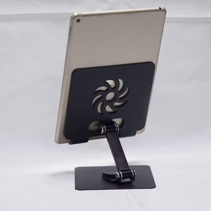 Metal Adjustable Desk Phone Stand Foldable Rotary Tablet Mount Stand for 6-14 inch Phone Tablet