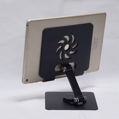 Metal Adjustable Desk Phone Stand Foldable Rotary Tablet Mount Stand for 6-14 inch Phone Tablet