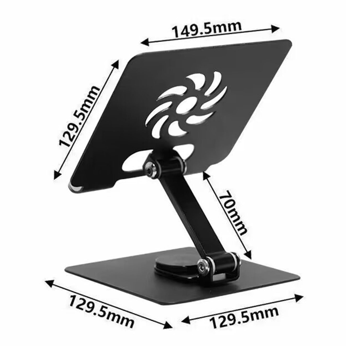 Metal Adjustable Desk Phone Stand Foldable Rotary Tablet Mount Stand for 6-14 inch Phone Tablet